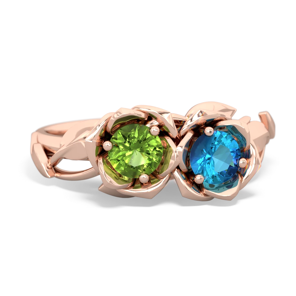 Peridot Rose Garden 14K Rose Gold ring R5510