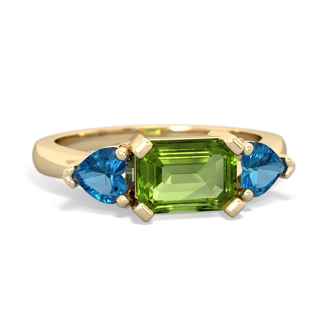 Peridot Three Stone 14K Yellow Gold ring R5235