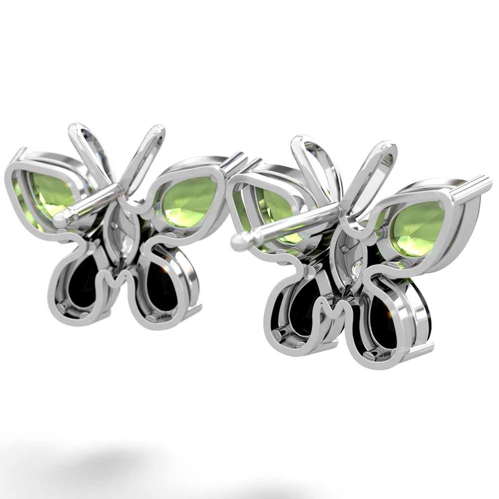 Peridot Butterfly 14K White Gold earrings E2215