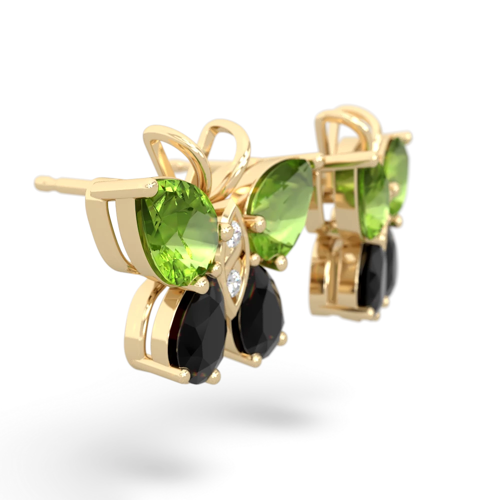 Peridot Butterfly 14K Yellow Gold earrings E2215