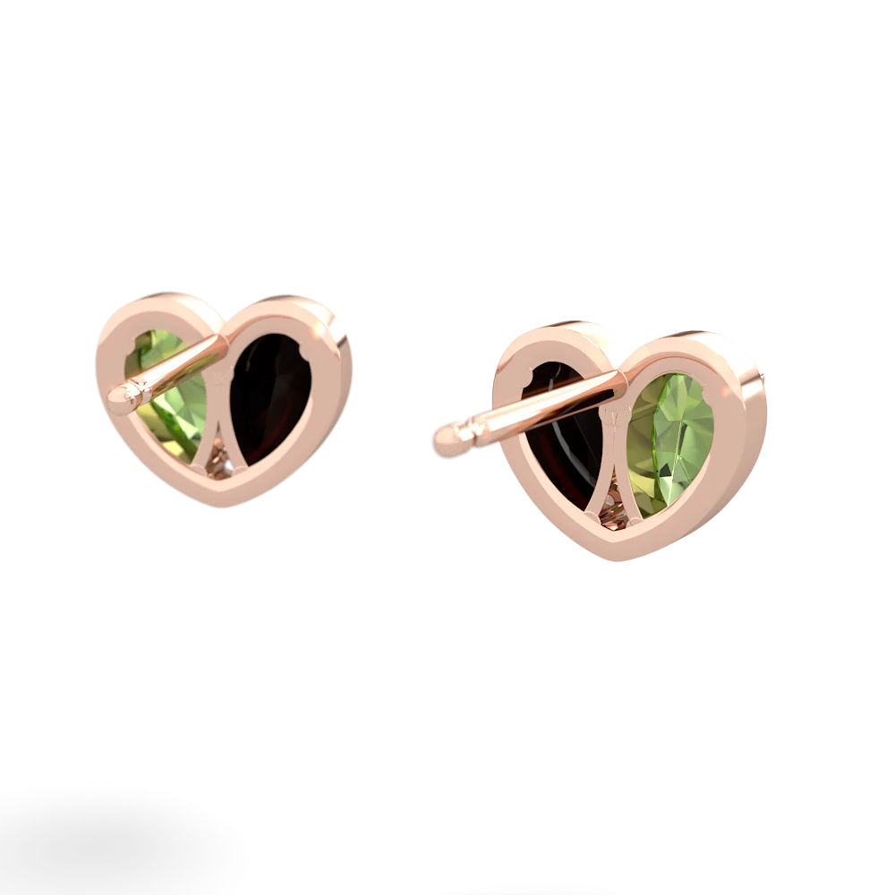 Peridot 'Our Heart' 14K Rose Gold earrings E5072