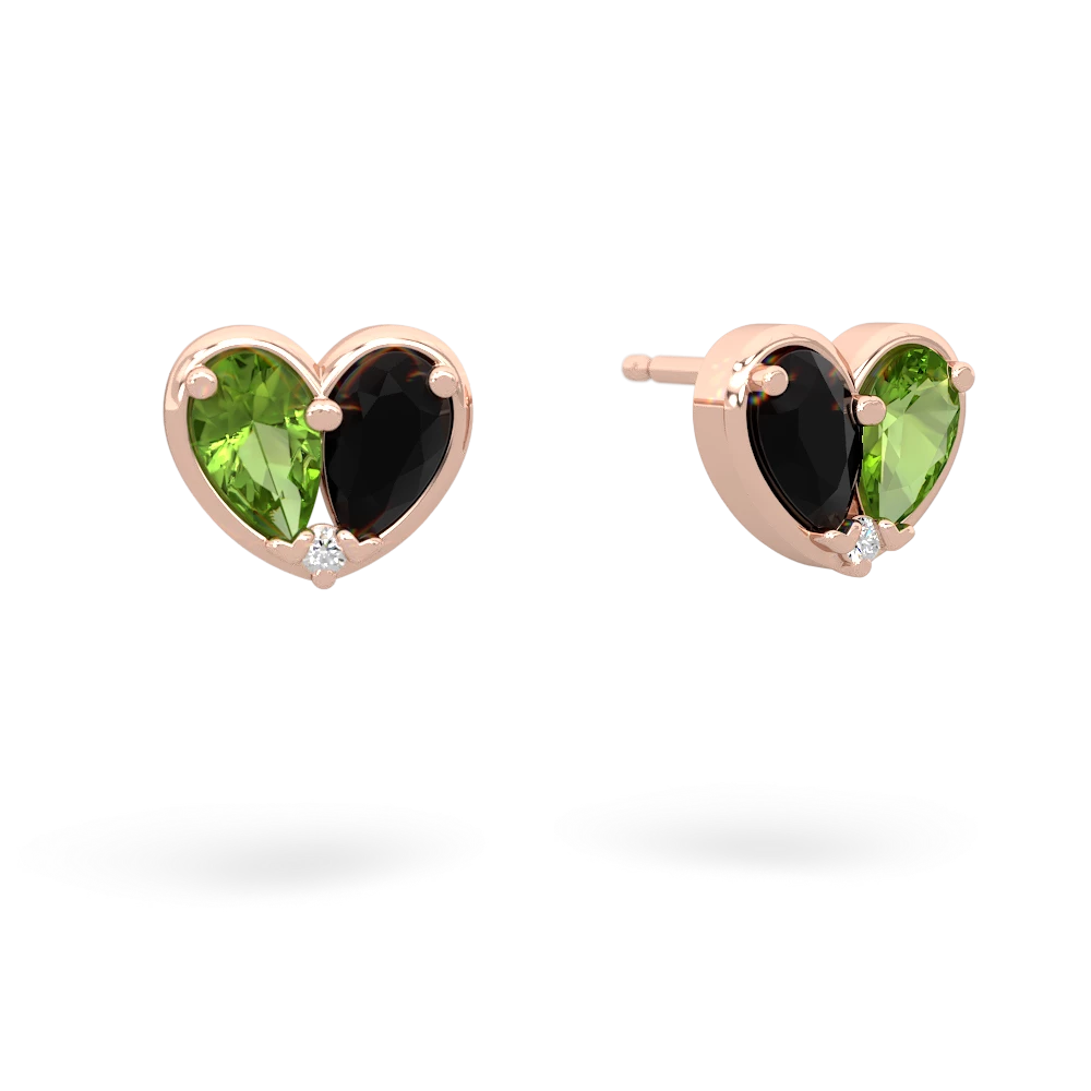 Peridot 'Our Heart' 14K Rose Gold earrings E5072