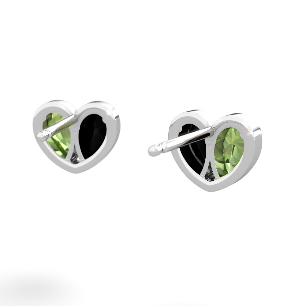 Peridot 'Our Heart' 14K White Gold earrings E5072