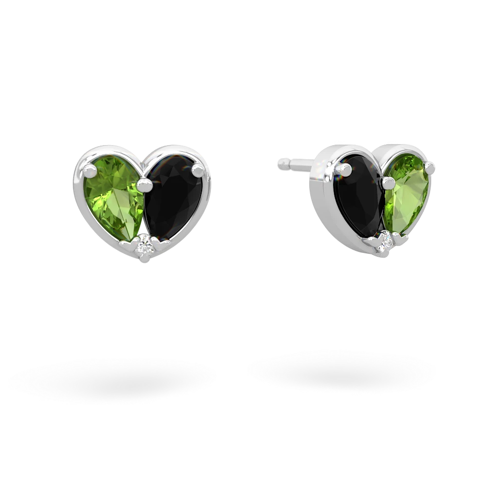 Peridot 'Our Heart' 14K White Gold earrings E5072