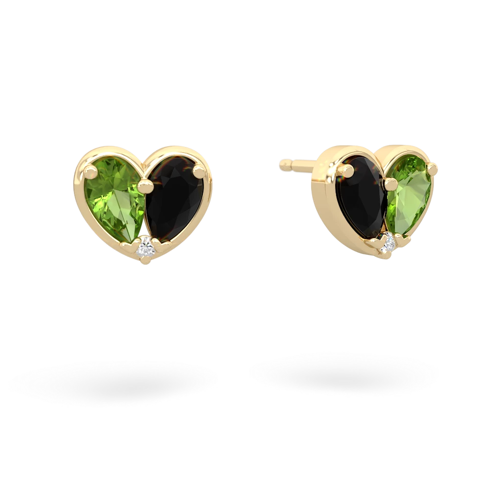 Peridot 'Our Heart' 14K Yellow Gold earrings E5072