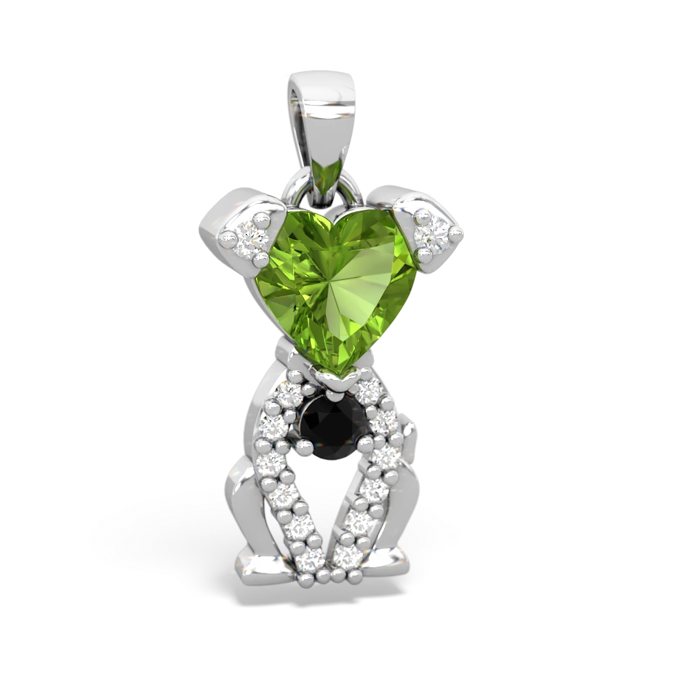 Peridot Puppy Love 14K White Gold pendant P5800