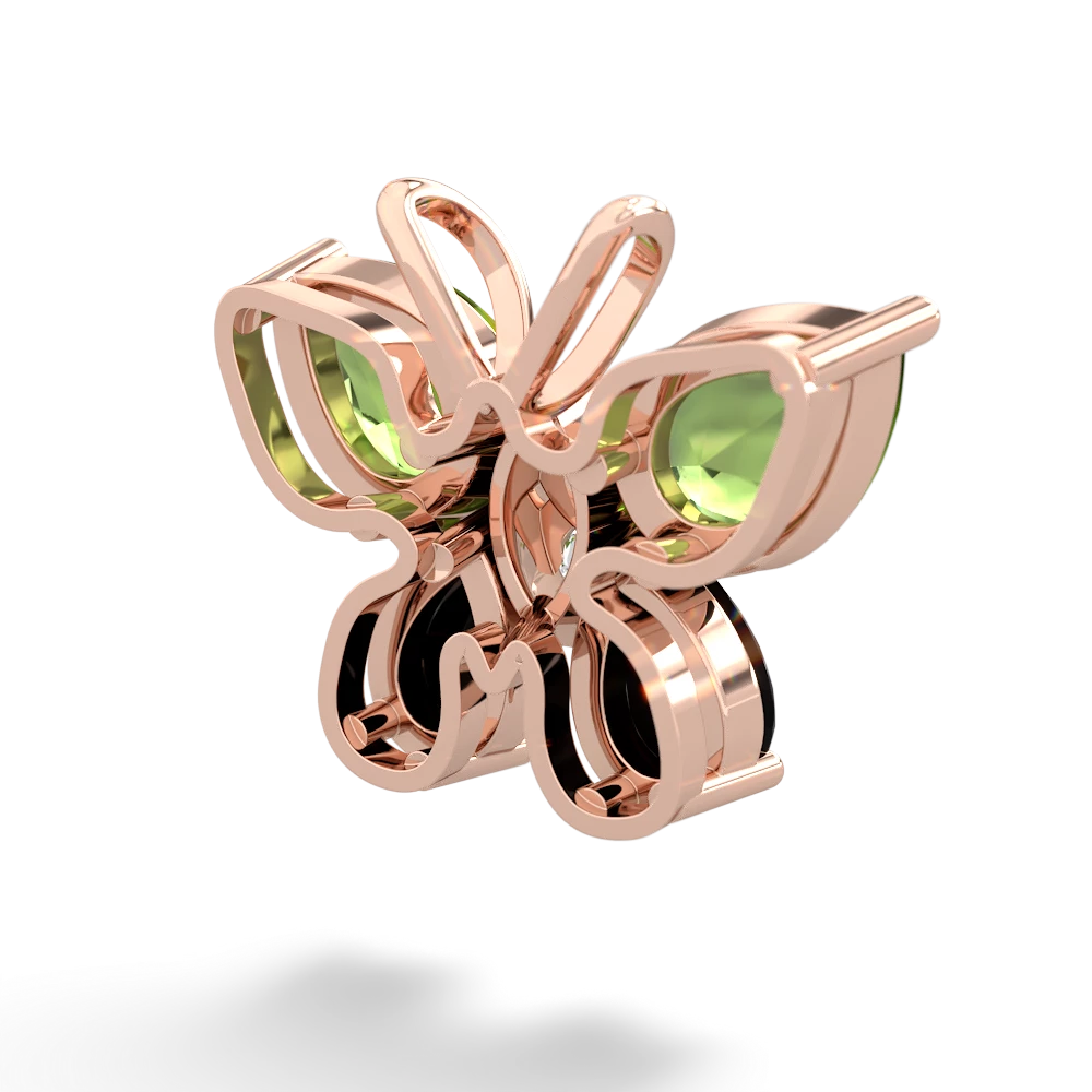 Peridot Butterfly 14K Rose Gold pendant P2215