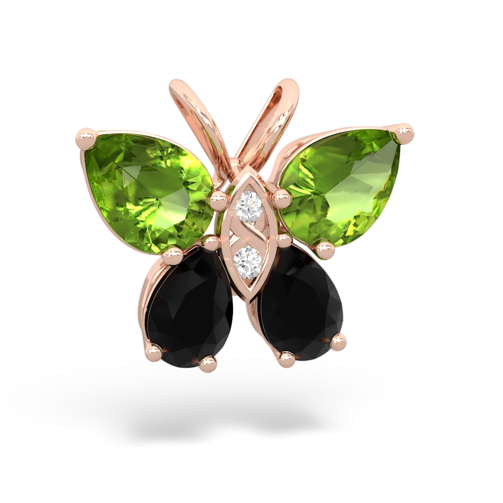 Peridot Butterfly 14K Rose Gold pendant P2215