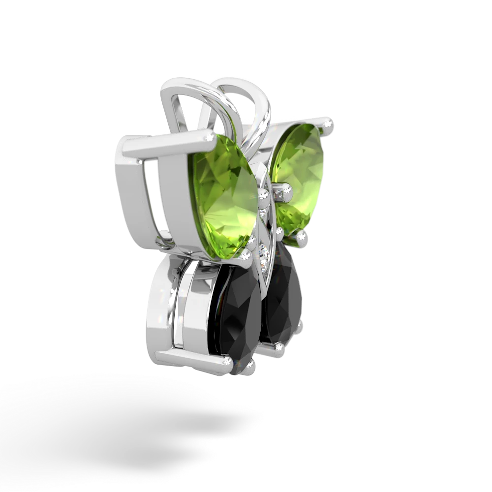 Peridot Butterfly 14K White Gold pendant P2215