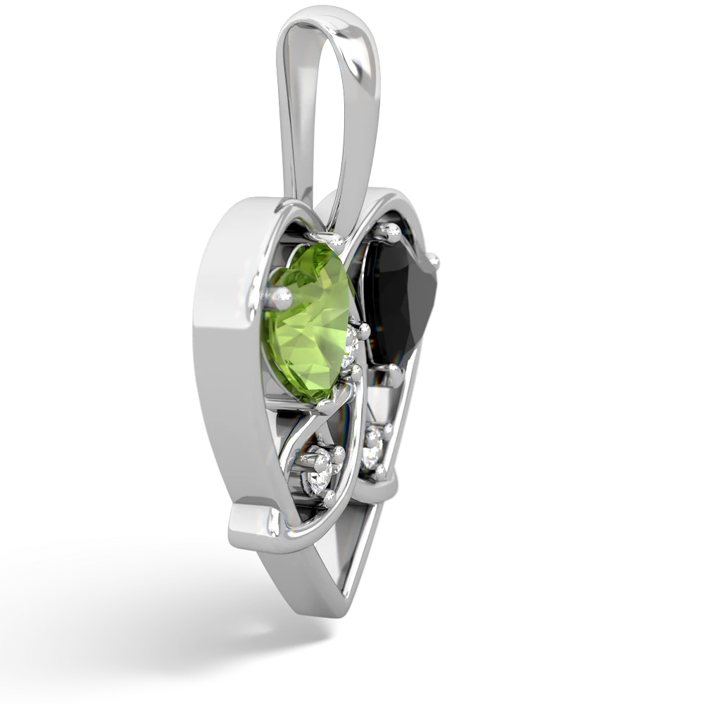 Peridot Celtic Trinity Heart 14K White Gold pendant P5331