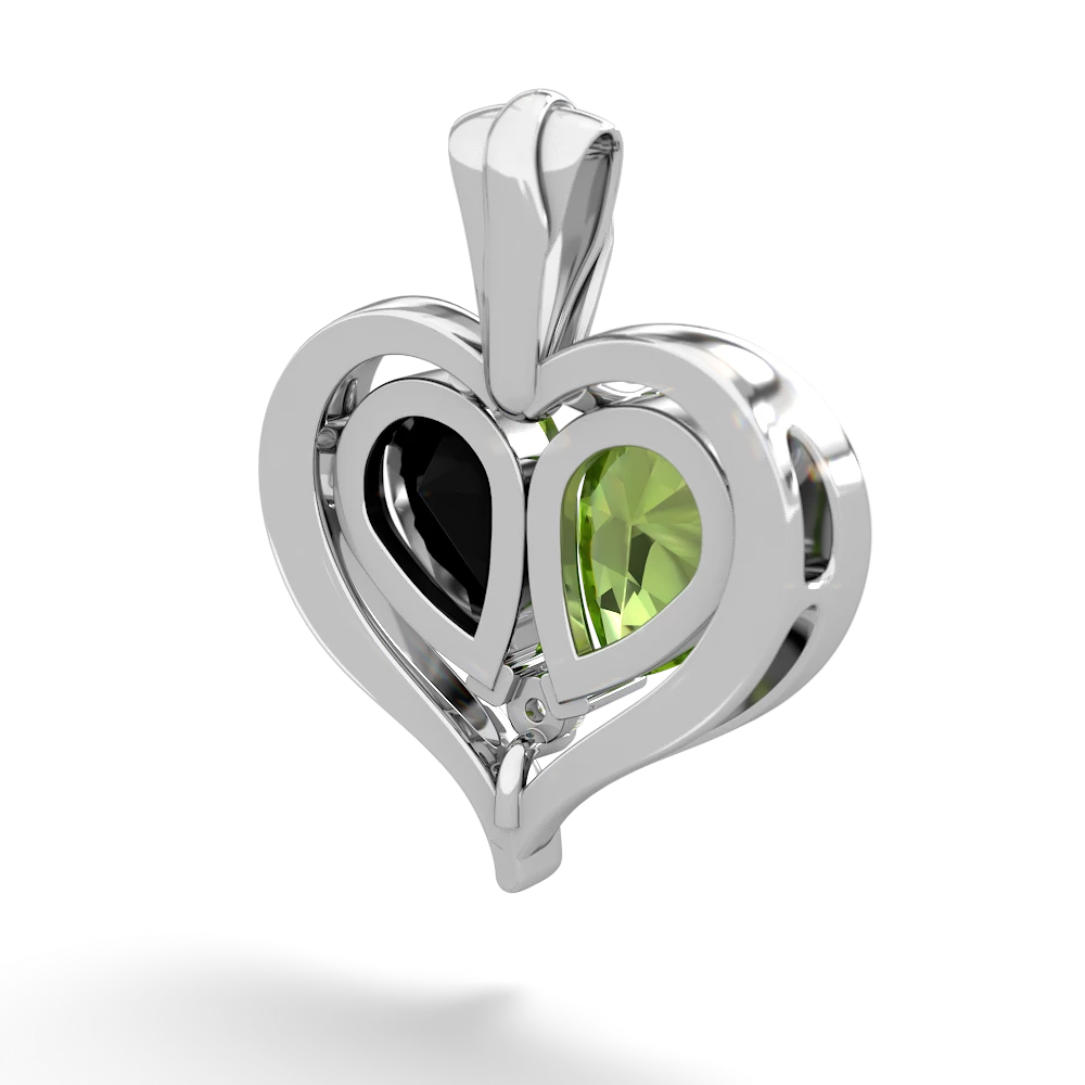 Peridot Two Become One 14K White Gold pendant P5330