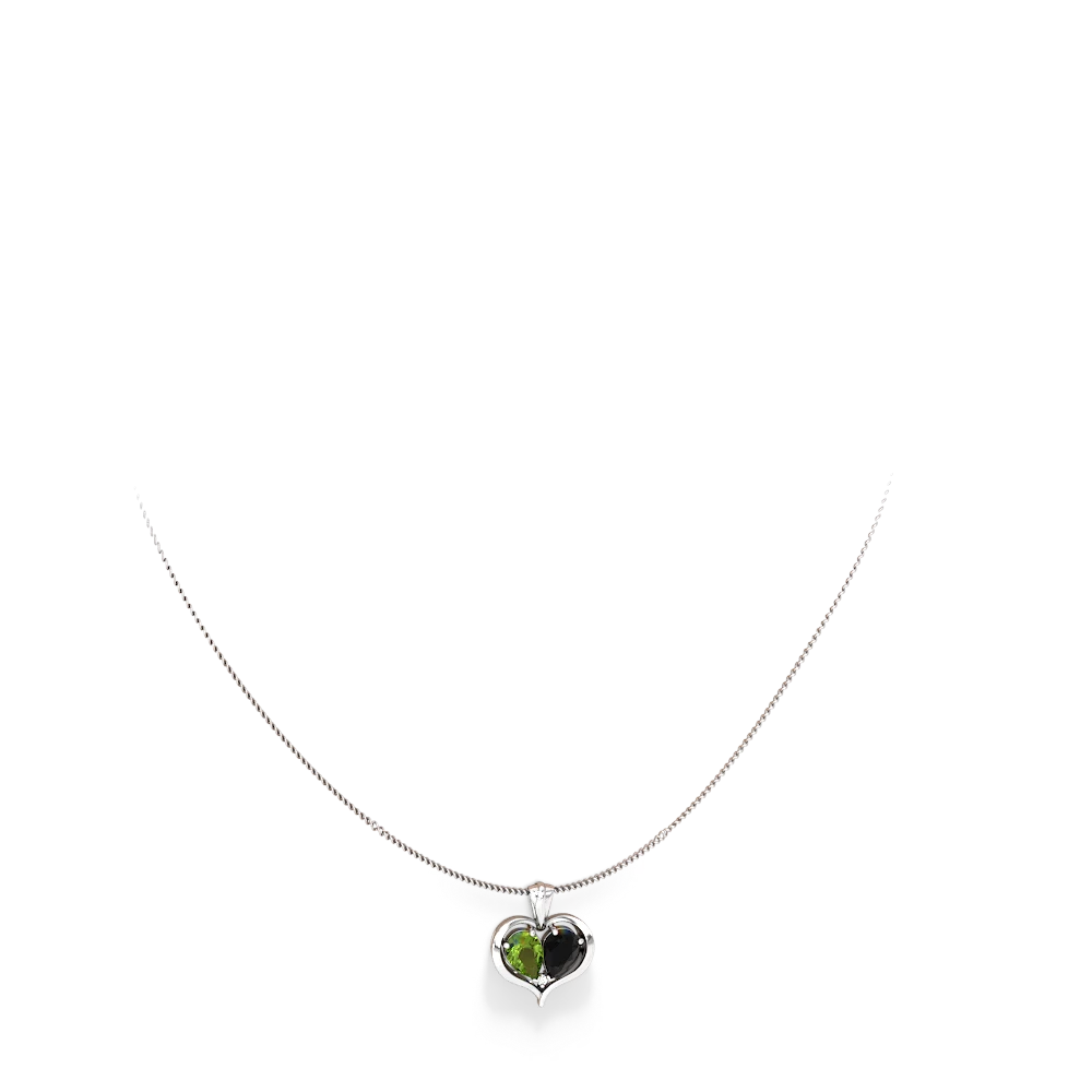 Peridot Two Become One 14K White Gold pendant P5330