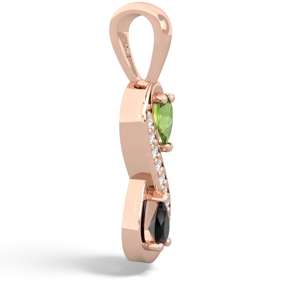 Peridot Diamond Infinity 14K Rose Gold pendant P5390