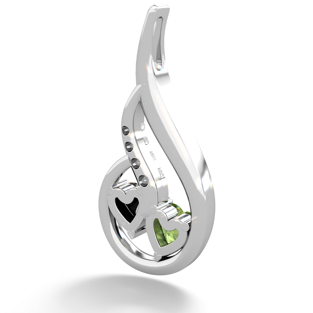 Peridot Keepsake Curves 14K White Gold pendant P5450