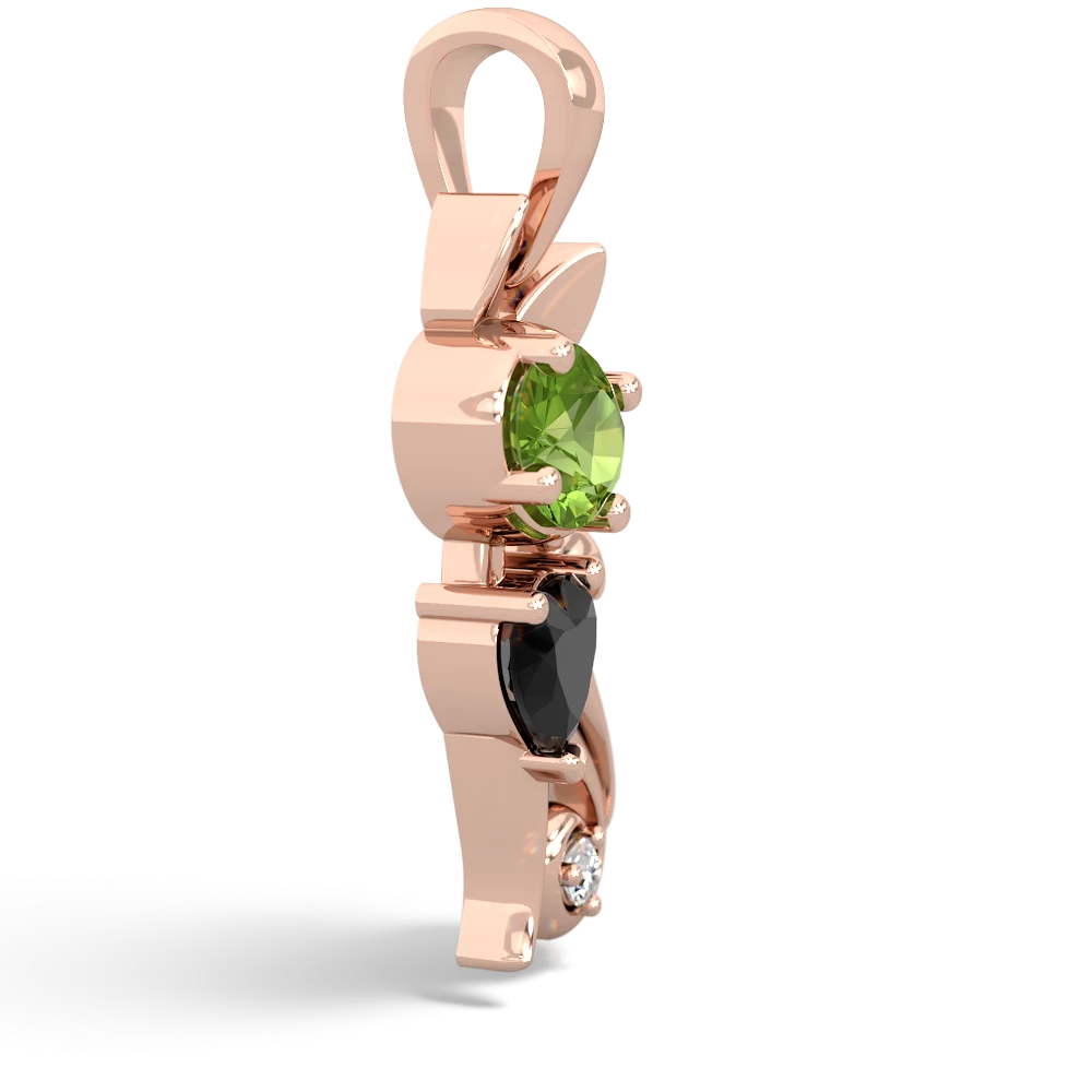 Peridot Kitten 14K Rose Gold pendant P5780