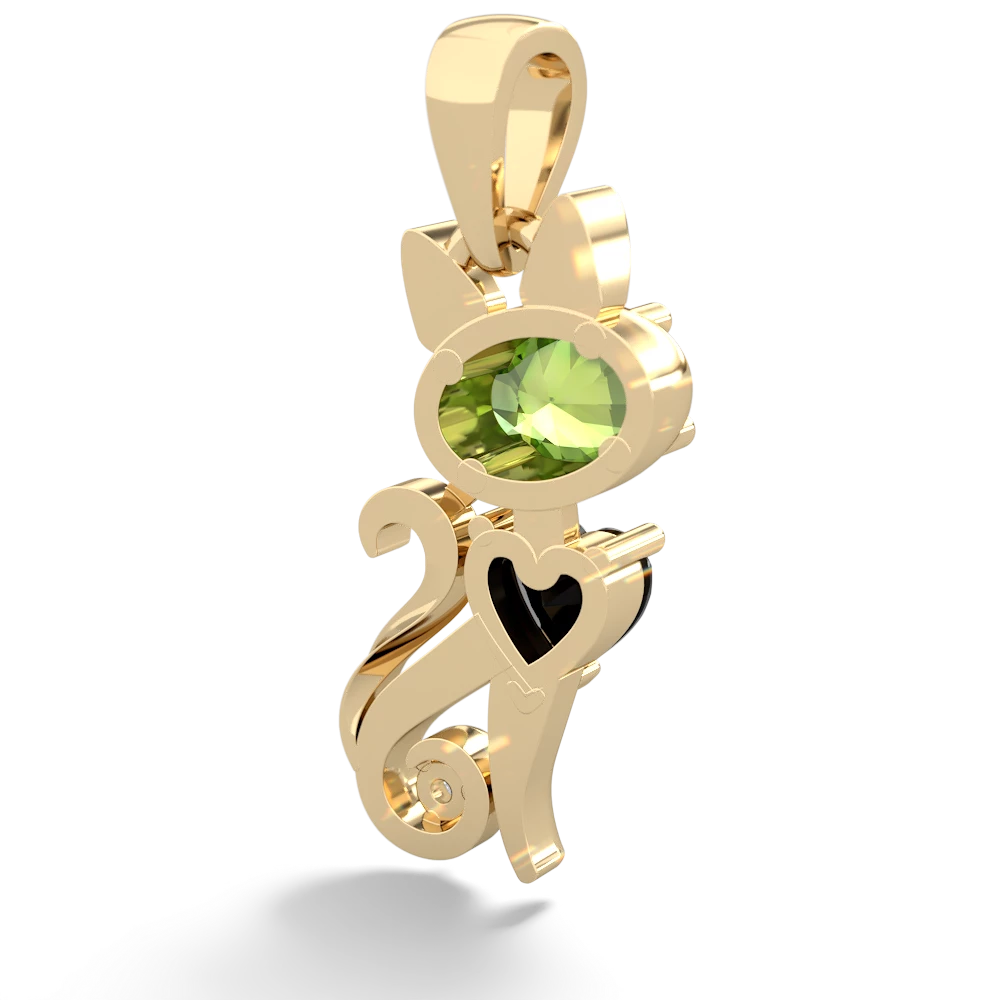 Peridot Kitten 14K Yellow Gold pendant P5780