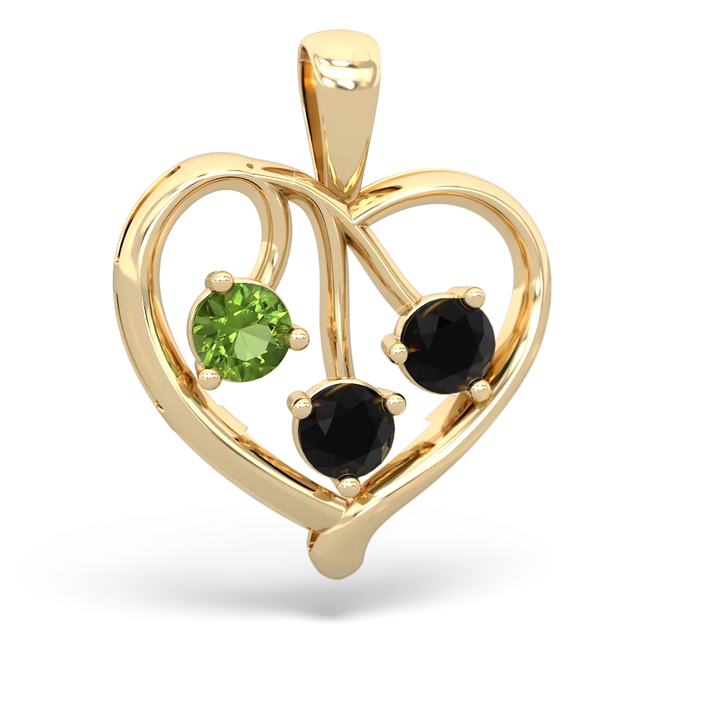 Peridot Glowing Heart 14K Yellow Gold pendant P2233