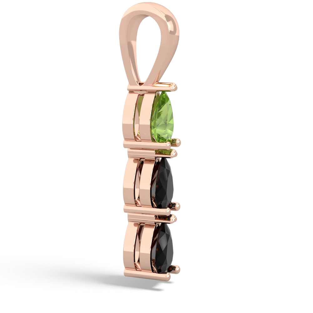 Peridot Dew Drops 14K Rose Gold pendant P2251