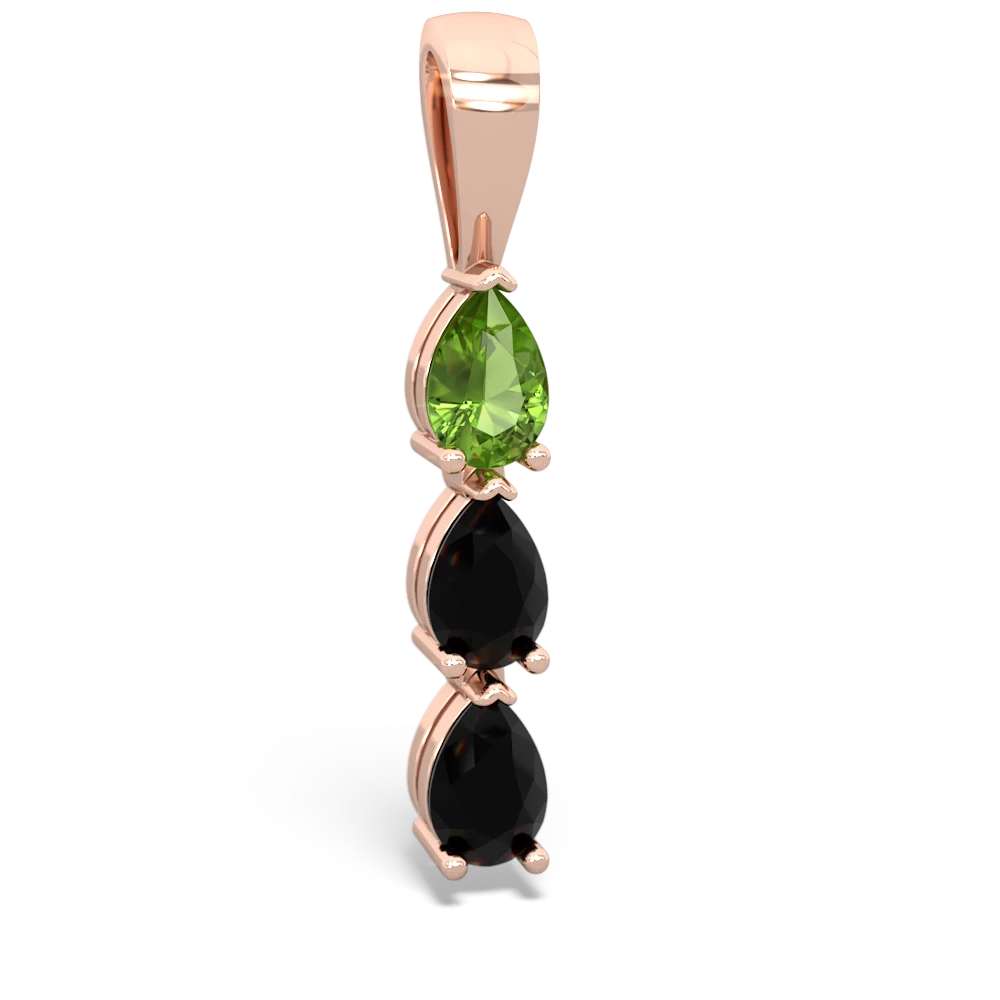 Peridot Dew Drops 14K Rose Gold pendant P2251