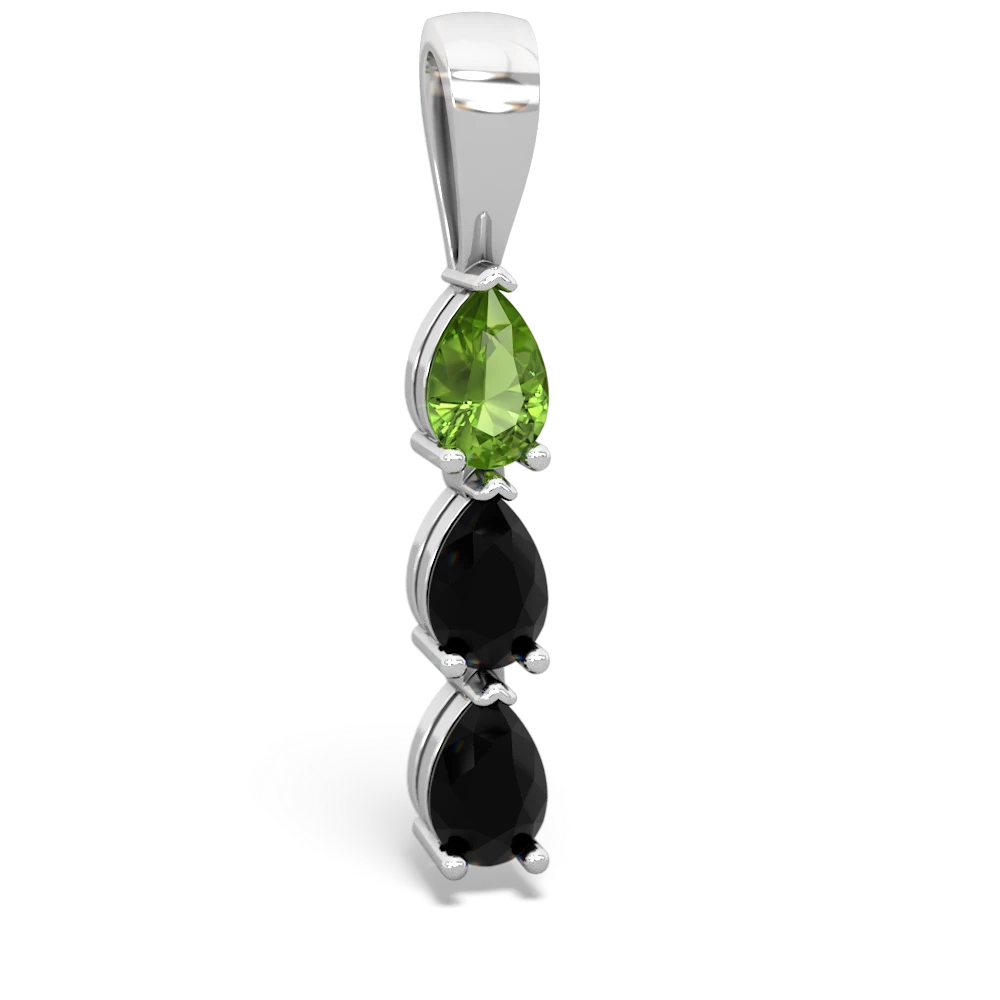 Peridot Dew Drops 14K White Gold pendant P2251