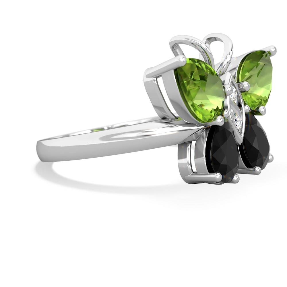 Peridot Butterfly 14K White Gold ring R2215