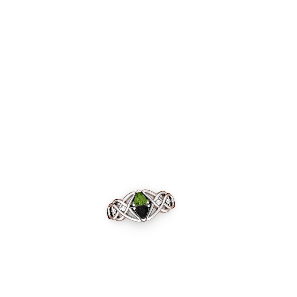 Peridot Keepsake Celtic Knot 14K White Gold ring R5300