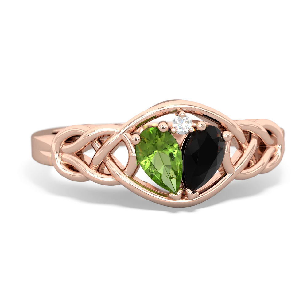 Peridot Celtic Love Knot 14K Rose Gold ring R5420