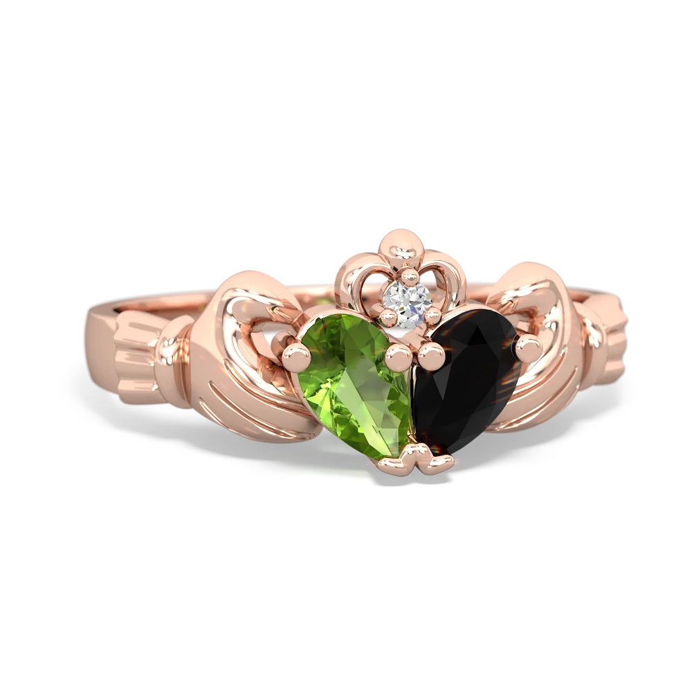 Peridot 'Our Heart' Claddagh 14K Rose Gold ring R2388