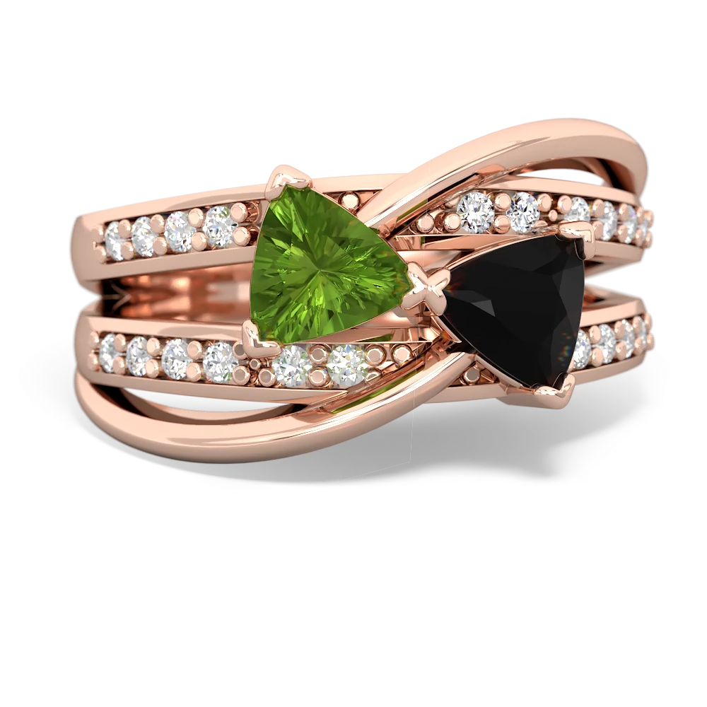 Peridot Bowtie 14K Rose Gold ring R2360