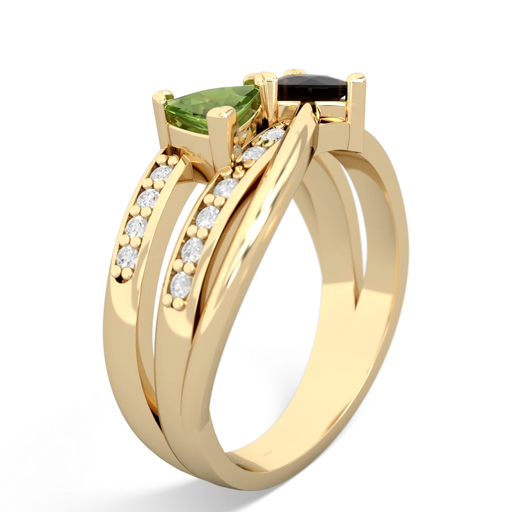 Peridot Bowtie 14K Yellow Gold ring R2360