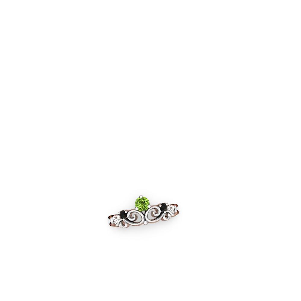 Peridot Crown Keepsake 14K White Gold ring R5740