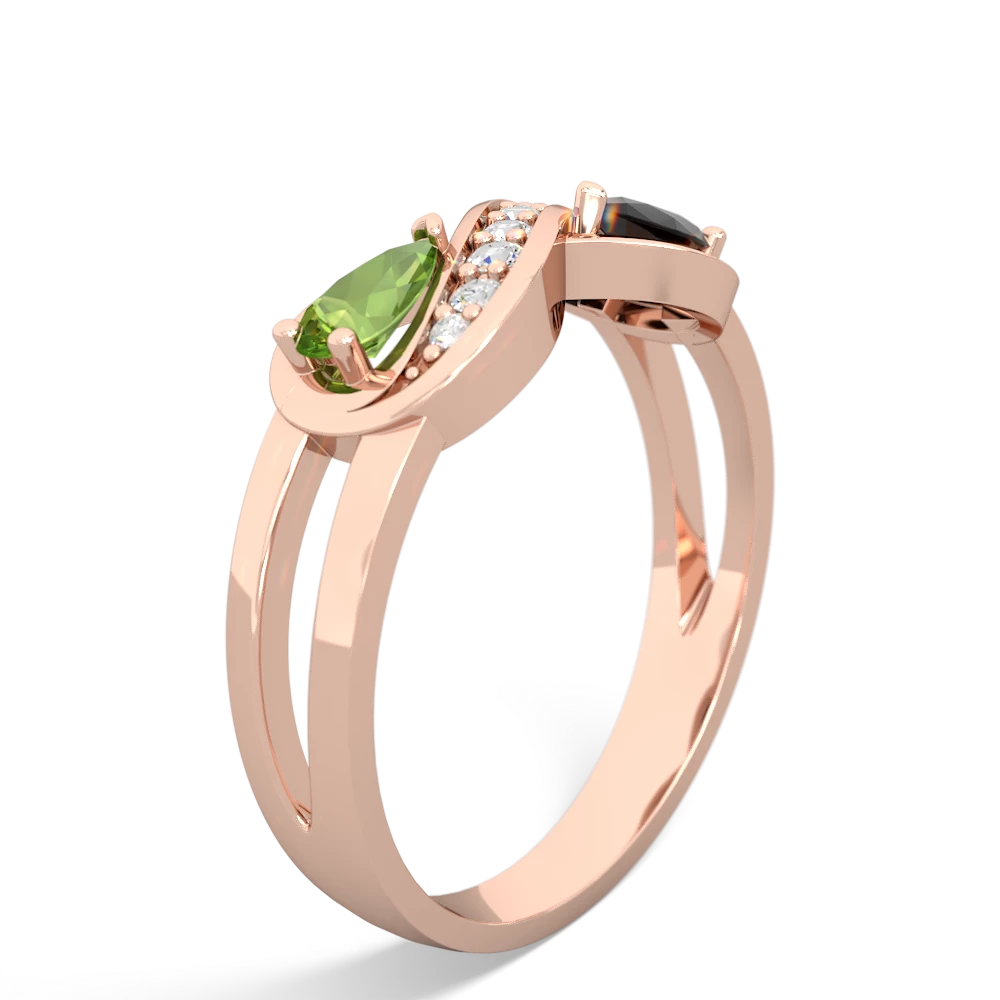 Peridot Diamond Infinity 14K Rose Gold ring R5390