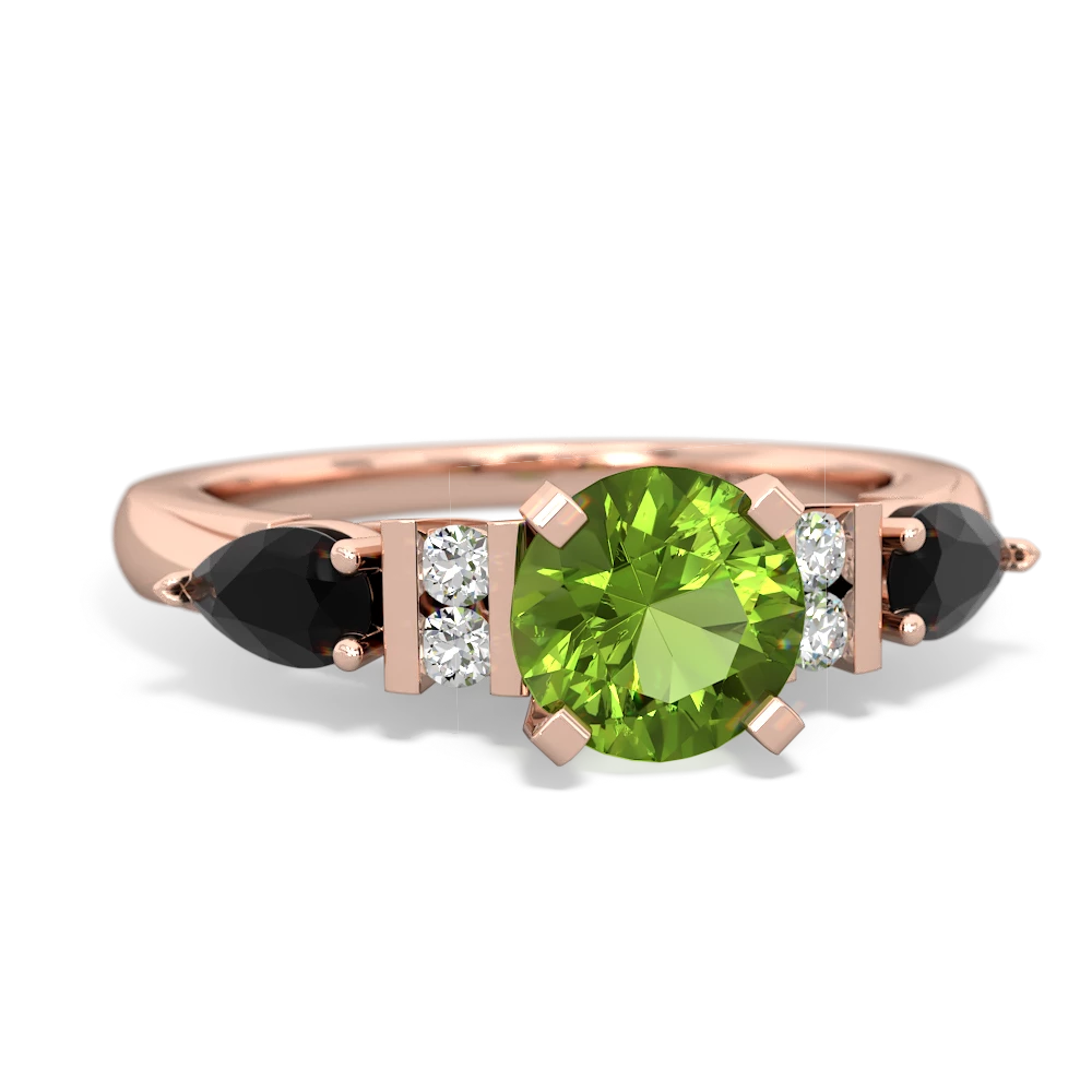 Peridot 6Mm Round Eternal Embrace Engagement 14K Rose Gold ring R2005