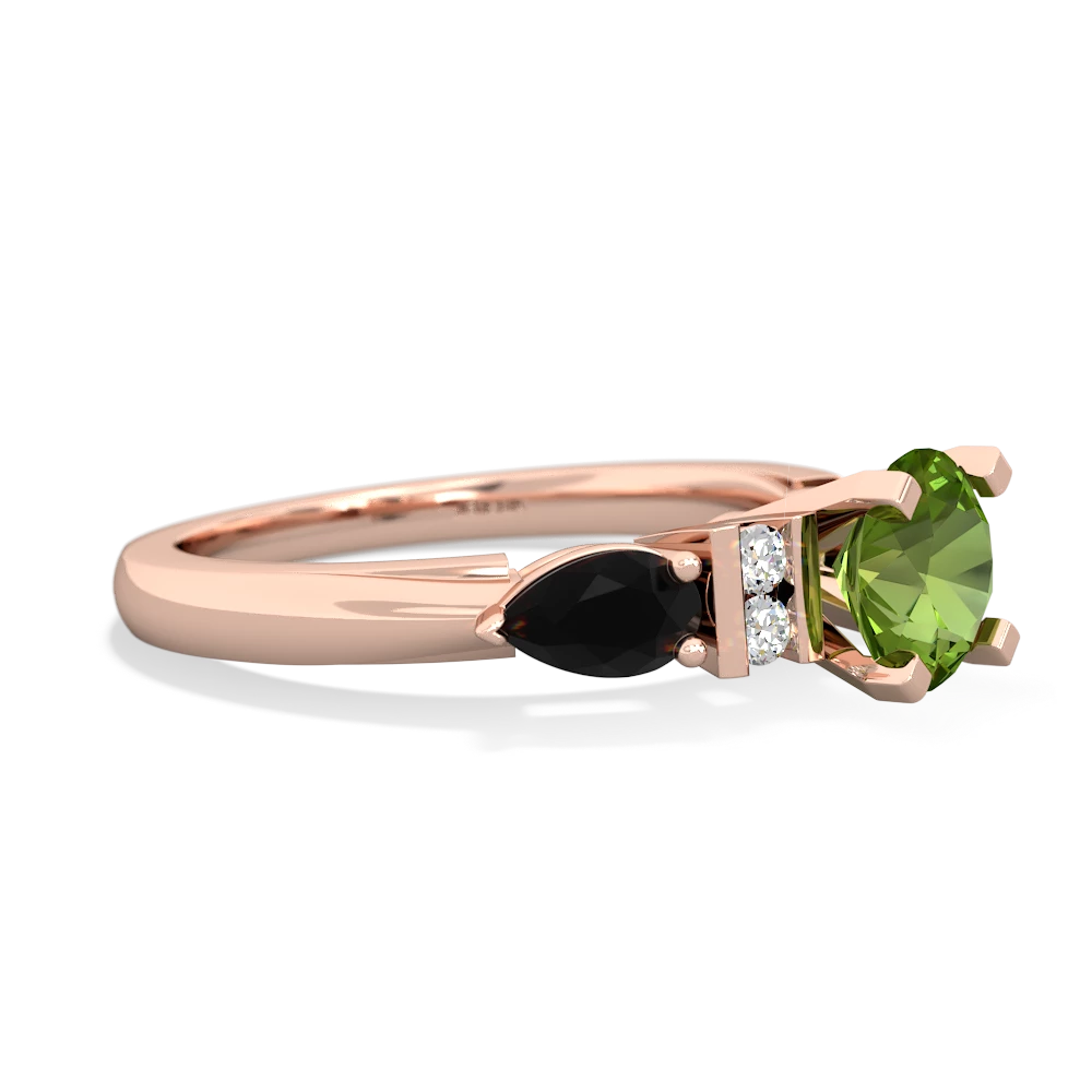 Peridot 6Mm Round Eternal Embrace Engagement 14K Rose Gold ring R2005