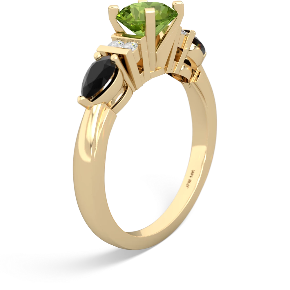 Peridot 6Mm Round Eternal Embrace Engagement 14K Yellow Gold ring R2005