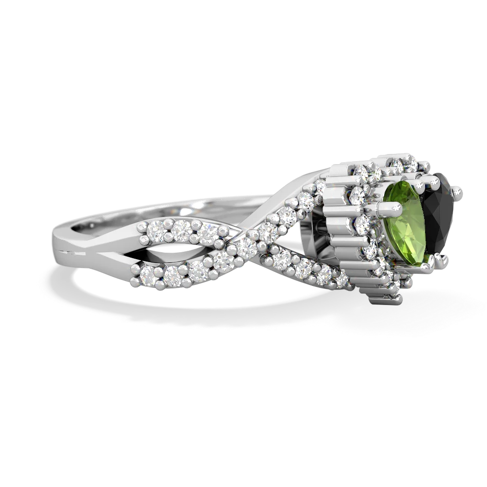 Peridot Diamond Twist 'One Heart' 14K White Gold ring R2640HRT