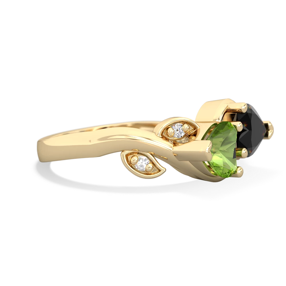 Peridot Floral Elegance 14K Yellow Gold ring R5790