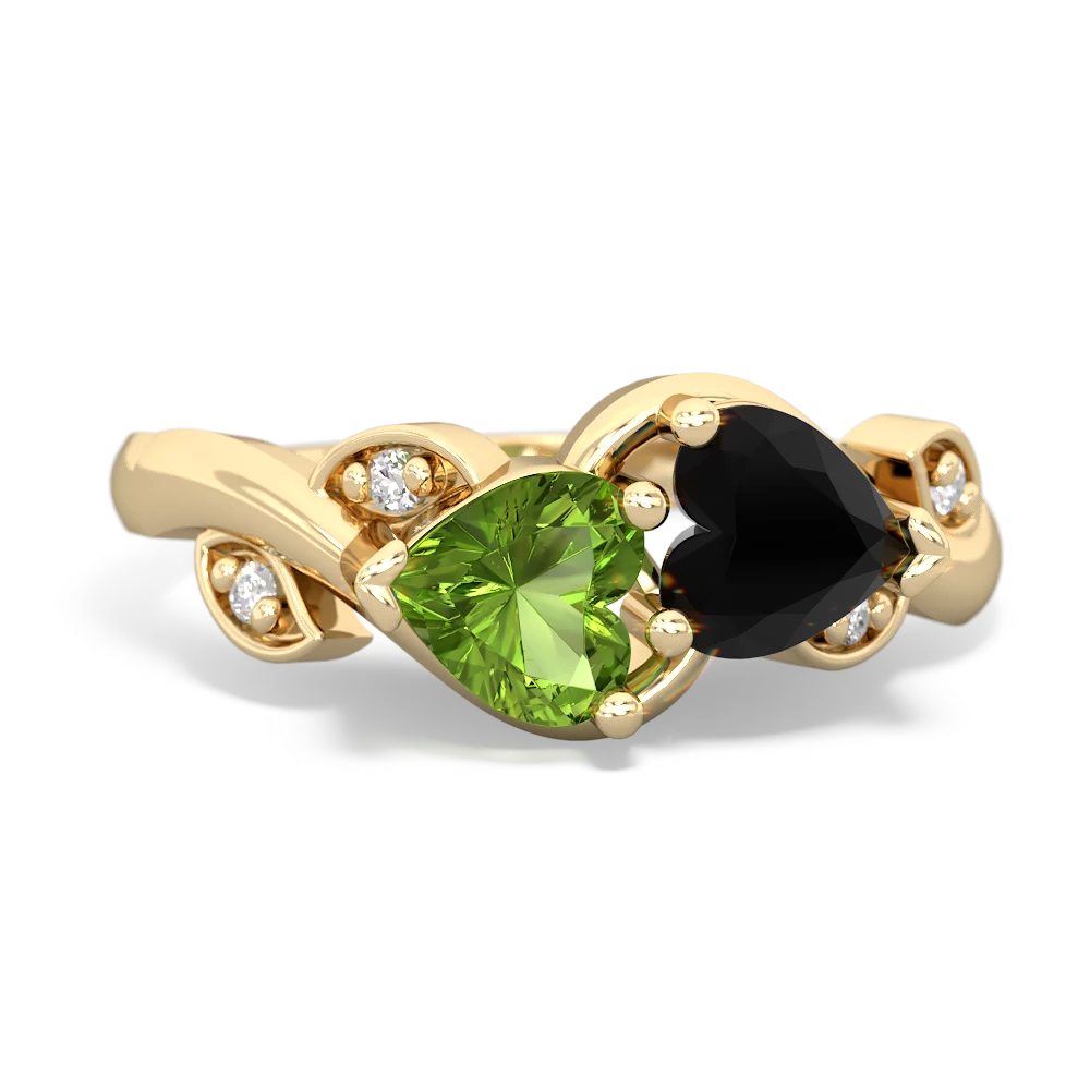 Peridot Floral Elegance 14K Yellow Gold ring R5790