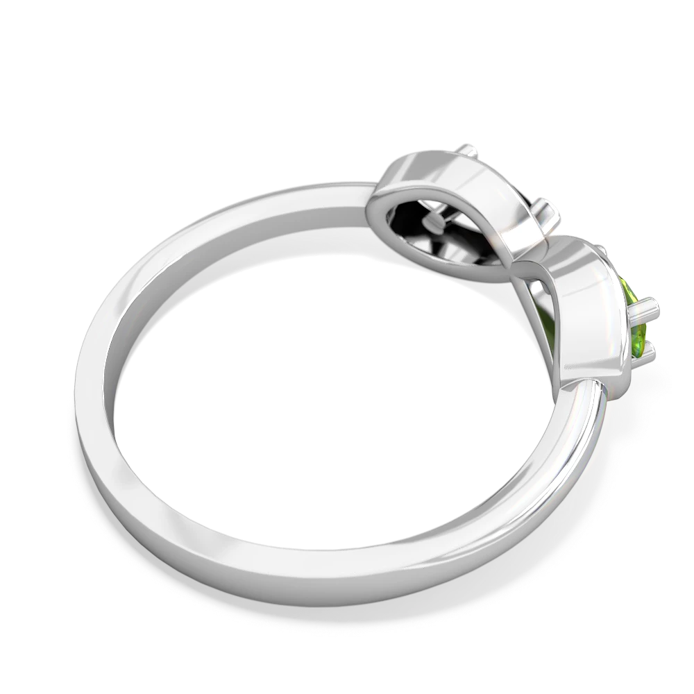 Peridot Infinity 14K White Gold ring R5050