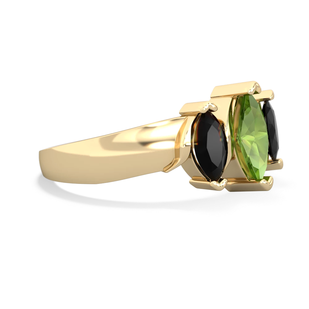 Peridot Three Peeks 14K Yellow Gold ring R2433