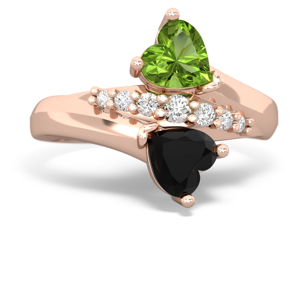 Peridot Heart To Heart 14K Rose Gold ring R2064