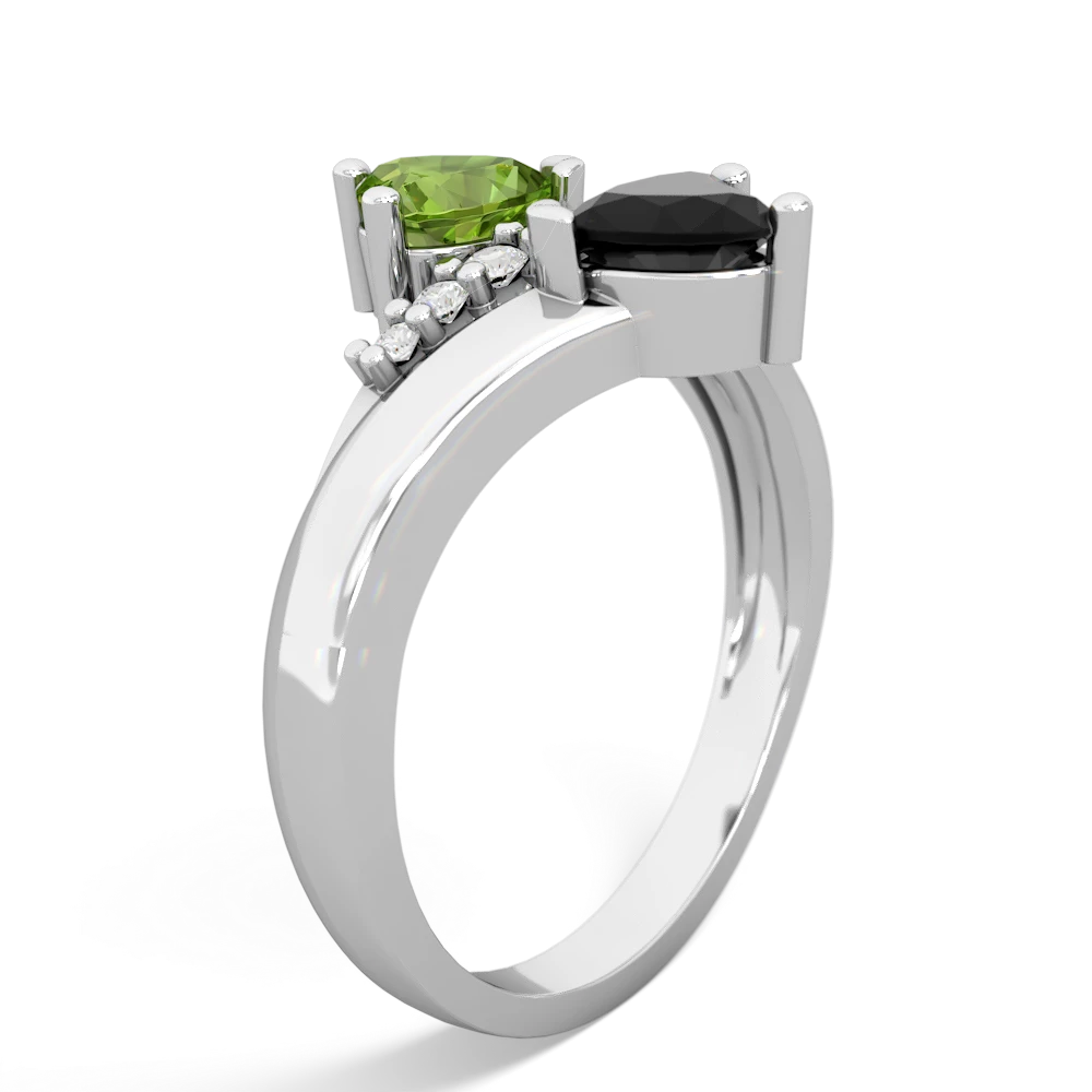 Peridot Heart To Heart 14K White Gold ring R2064