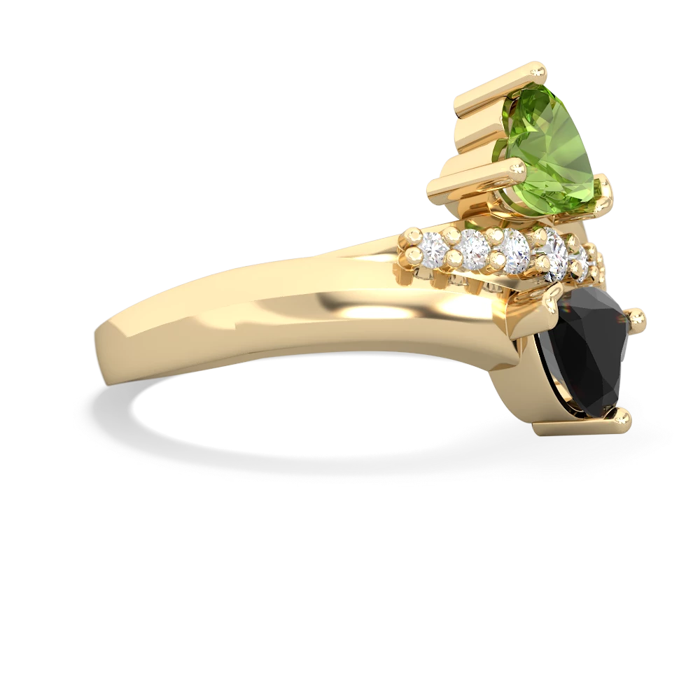 Peridot Heart To Heart 14K Yellow Gold ring R2064