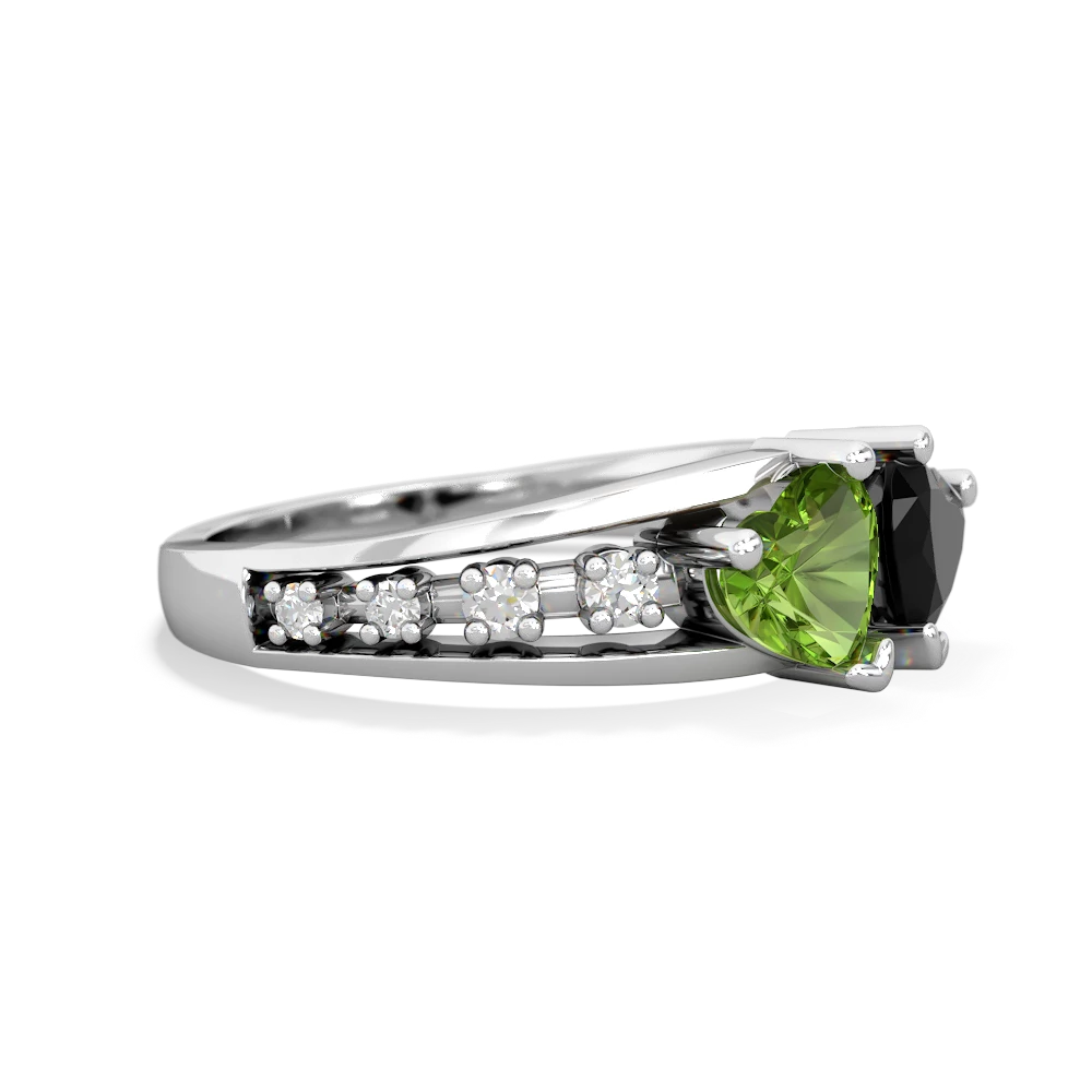 Peridot Heart To Heart 14K White Gold ring R3342