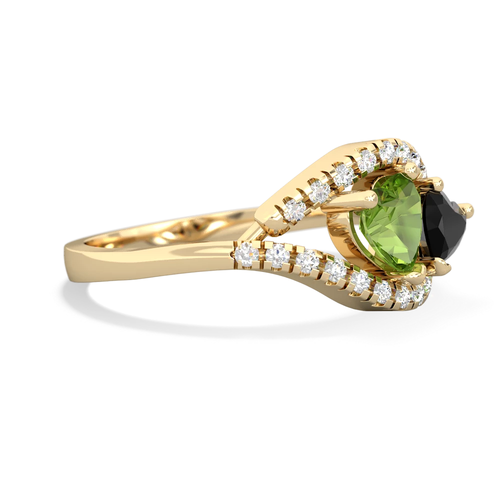 Peridot Mother And Child 14K Yellow Gold ring R3010