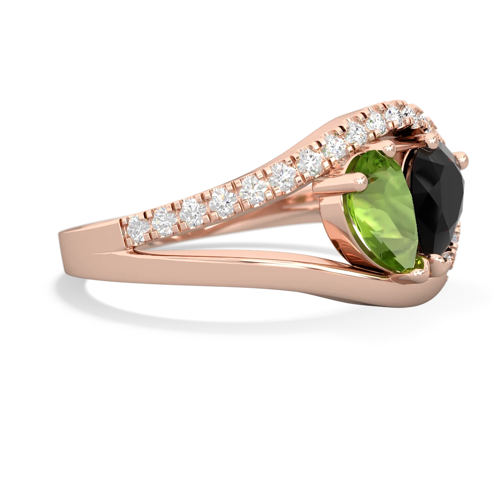 Peridot Nestled Heart Keepsake 14K Rose Gold ring R5650