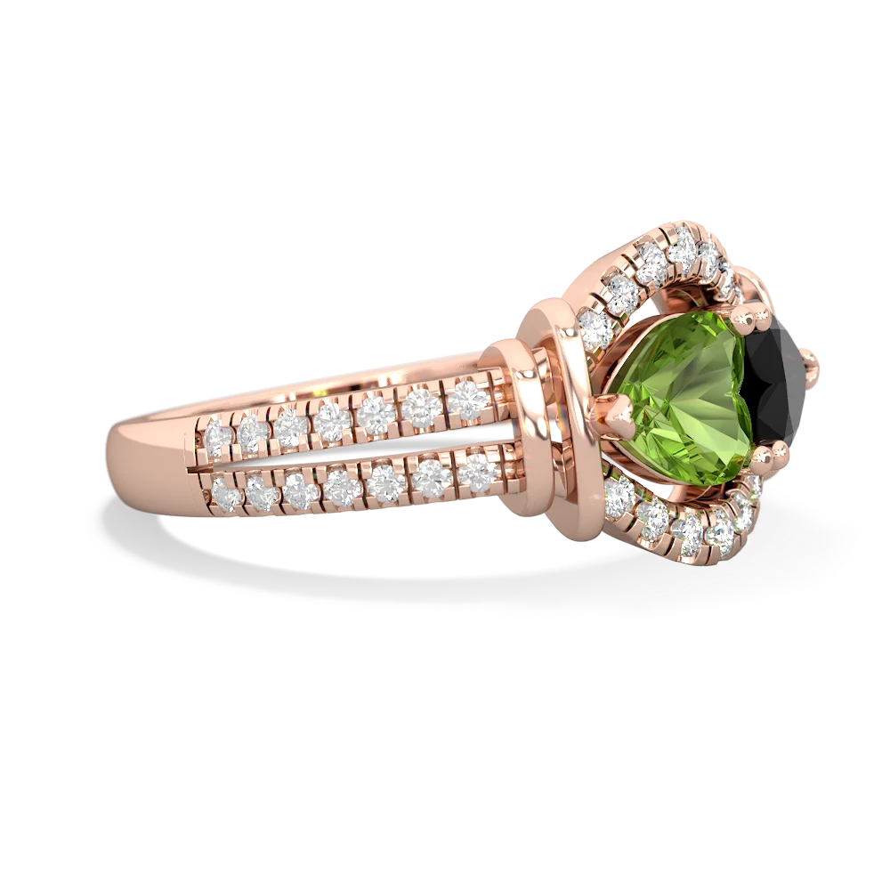 Peridot Art-Deco Keepsake 14K Rose Gold ring R5630