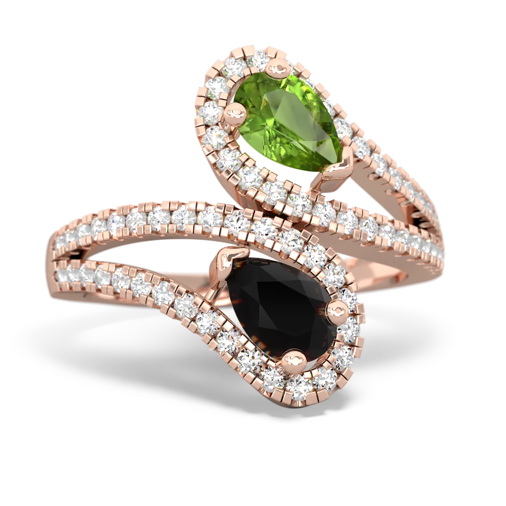 Peridot Diamond Dazzler 14K Rose Gold ring R3000