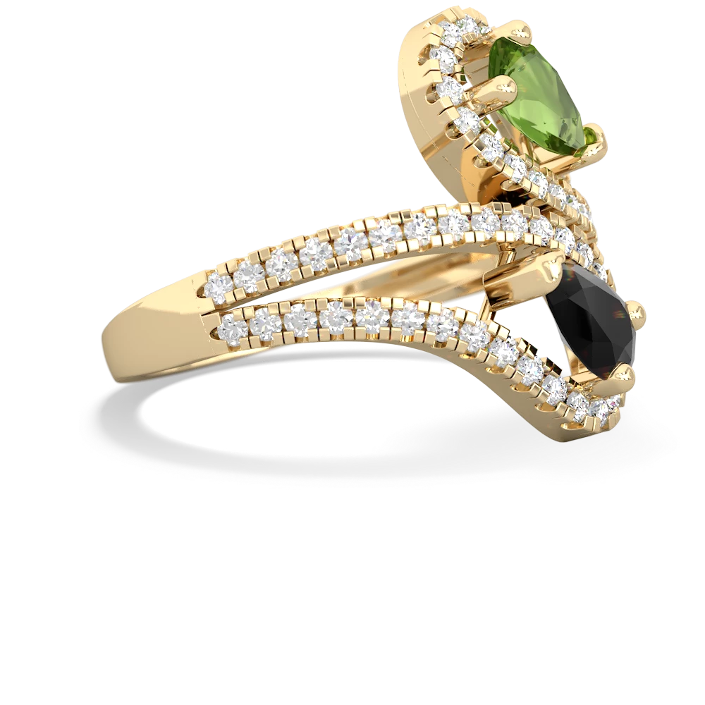 Peridot Diamond Dazzler 14K Yellow Gold ring R3000