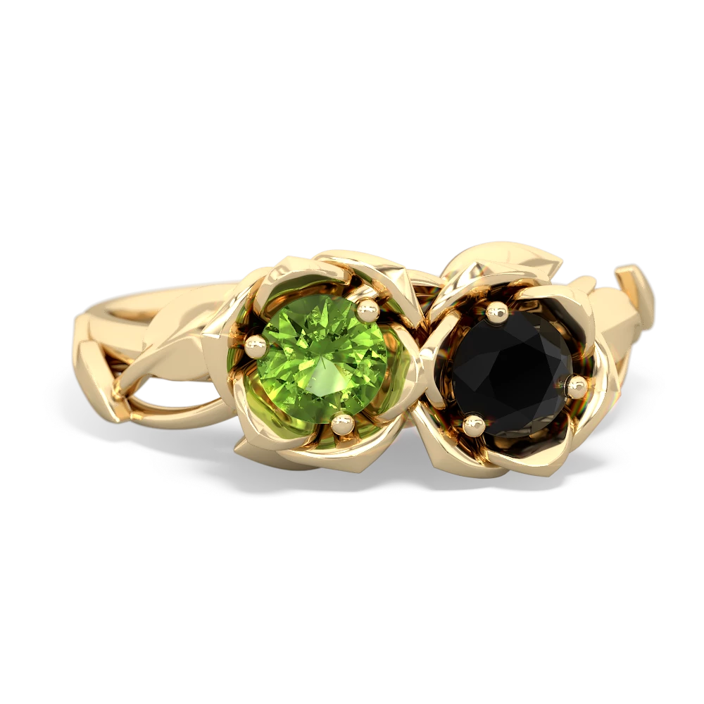 Peridot Rose Garden 14K Yellow Gold ring R5510